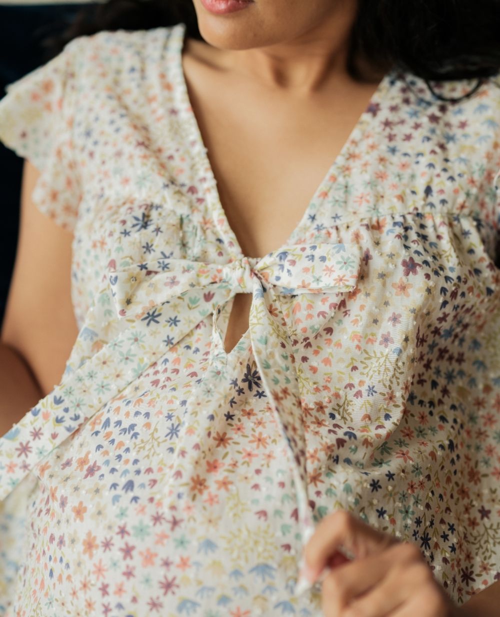 Caroline Maternity and Nursing Nightgown - Multicolor