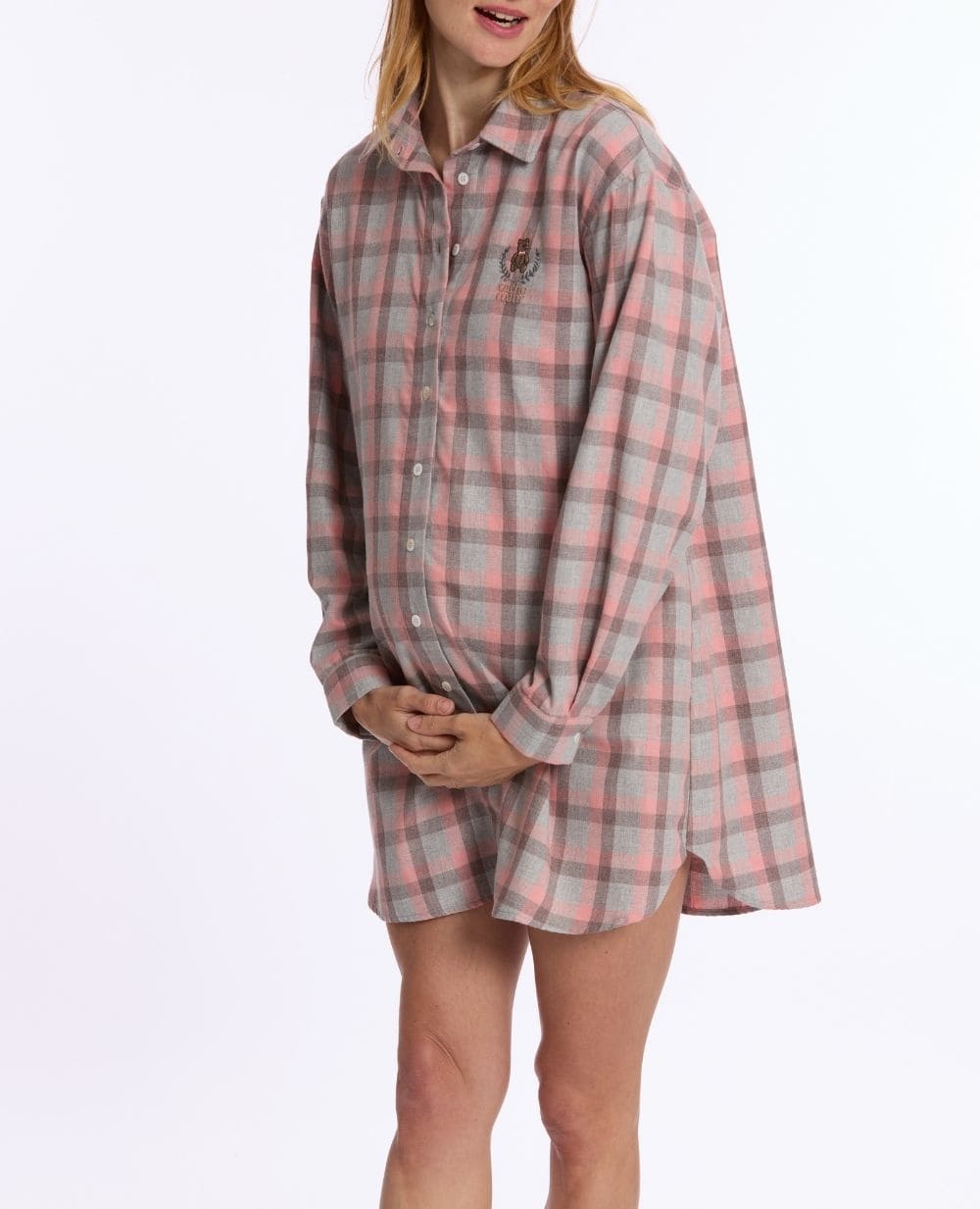 Camicia da notte premaman e da allattamento Teddy - Grigio