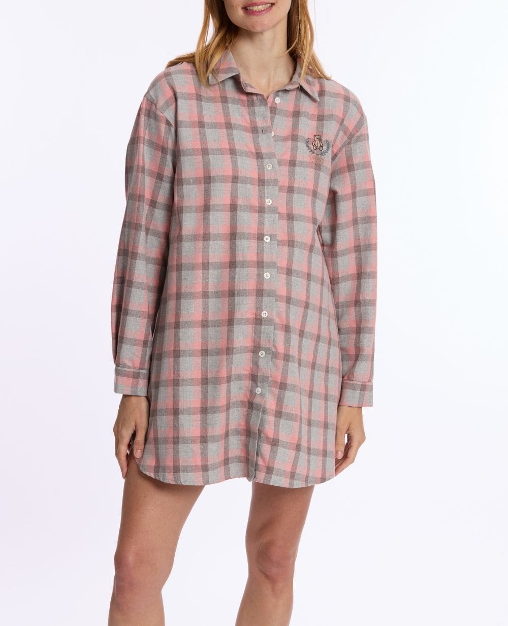 Camicia da notte premaman e da allattamento Teddy - Grigio