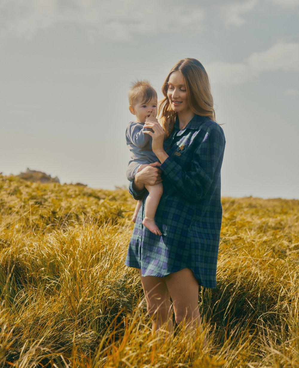 Camicia da notte premaman e per l'allattamento Teddy - Verde