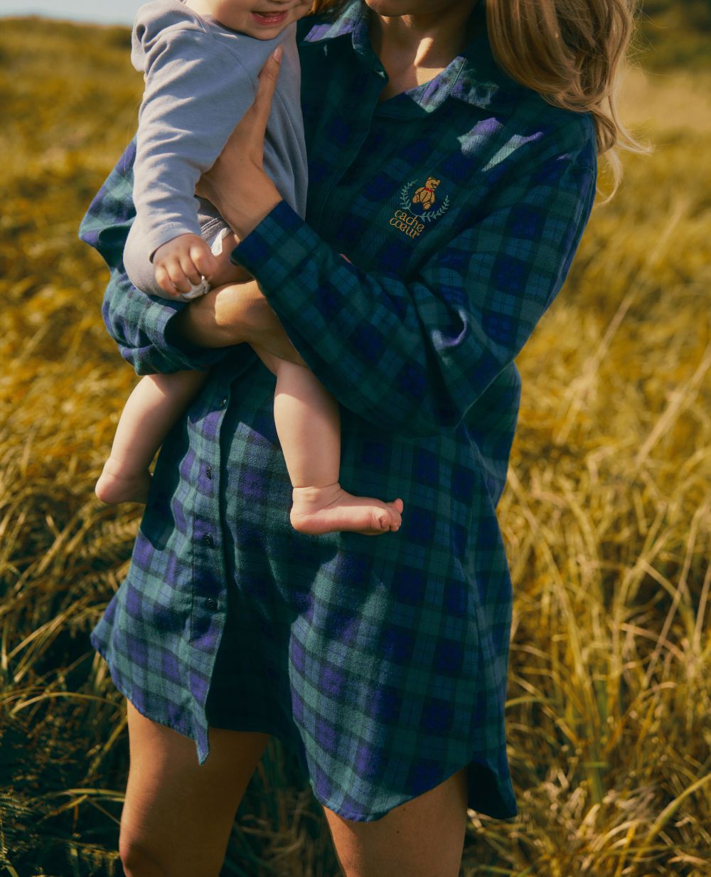 Camicia da notte premaman e per l'allattamento Teddy - Verde