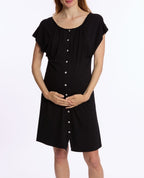 Camicia da notte premaman e per l'allattamento Louna - Nero