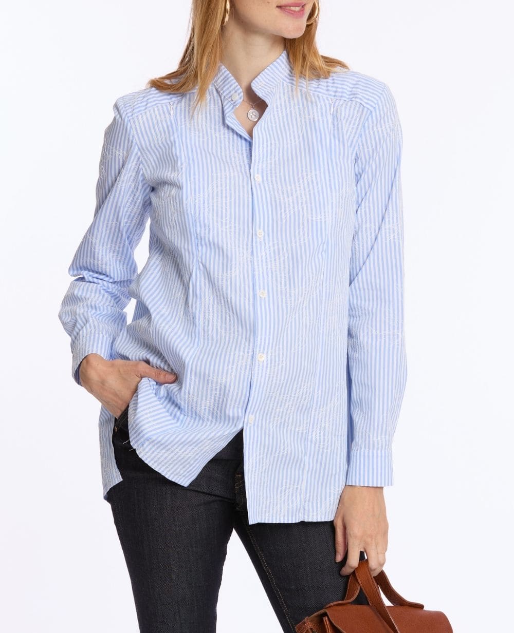 Camicia da notte premaman e per l'allattamento Camille - Blu