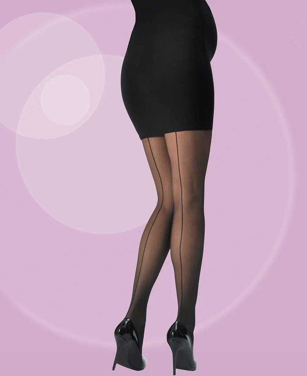 Collant de grossesse fin Couture noir, Cache Cœur