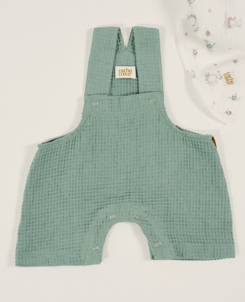 Combinaison bébé nid d'abeille Mini Maya - Vert