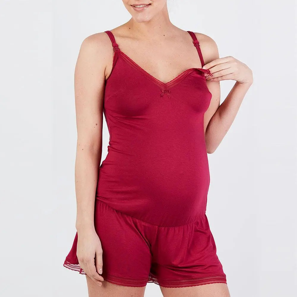 Combishort de grossesse Milk bordeaux, Cache Cœur