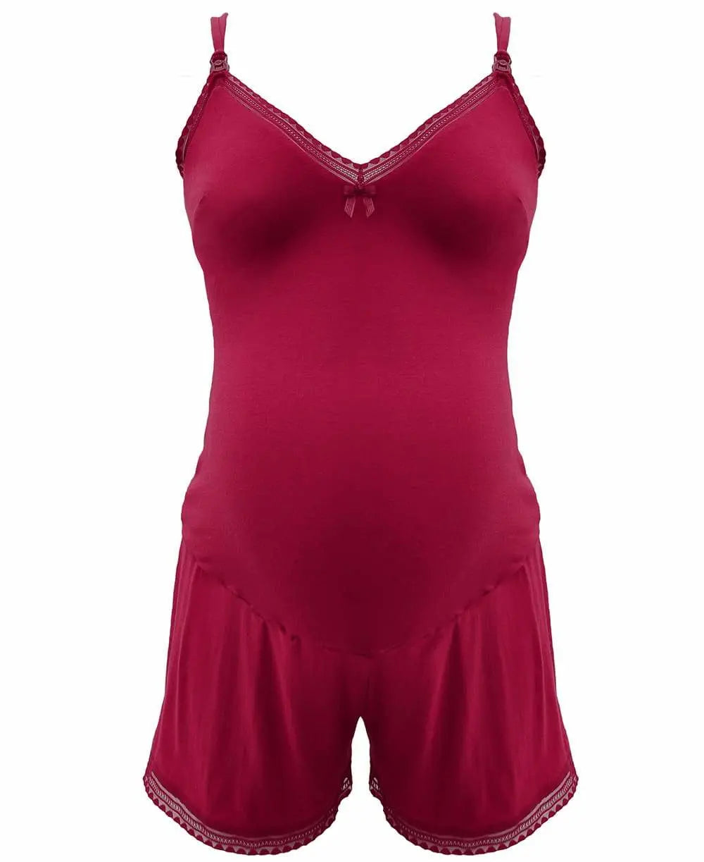 Combishort de grossesse Milk bordeaux, Cache Cœur