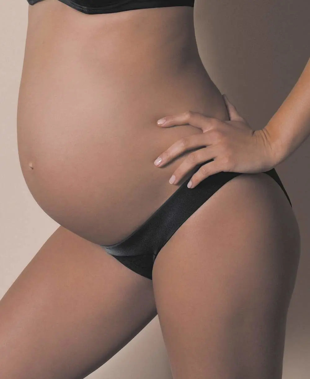Culotte de grossesse gloss noir, cache cœur
