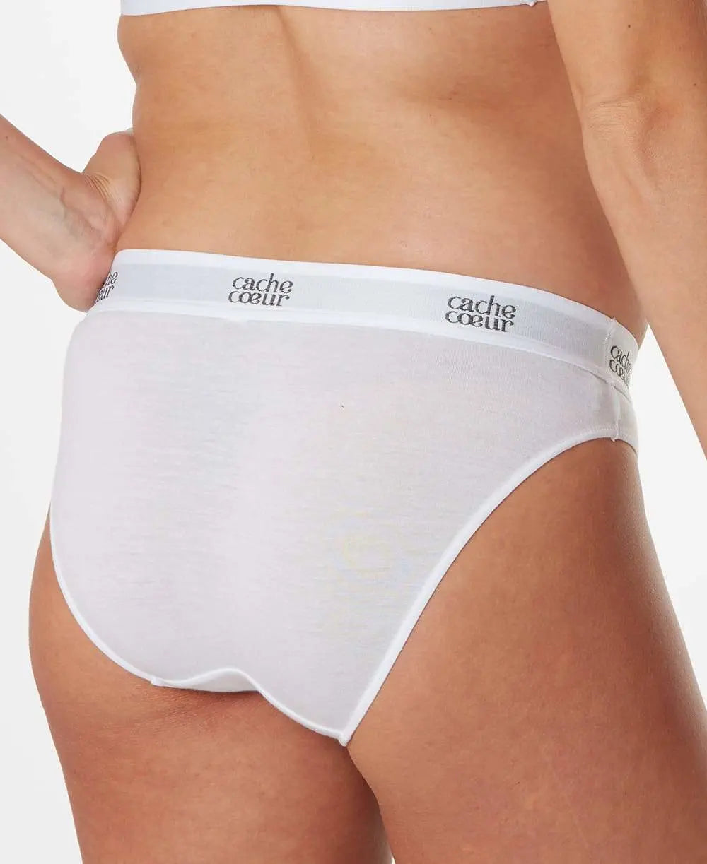 Culotte de grossesse taille basse life blanc, cache cœur