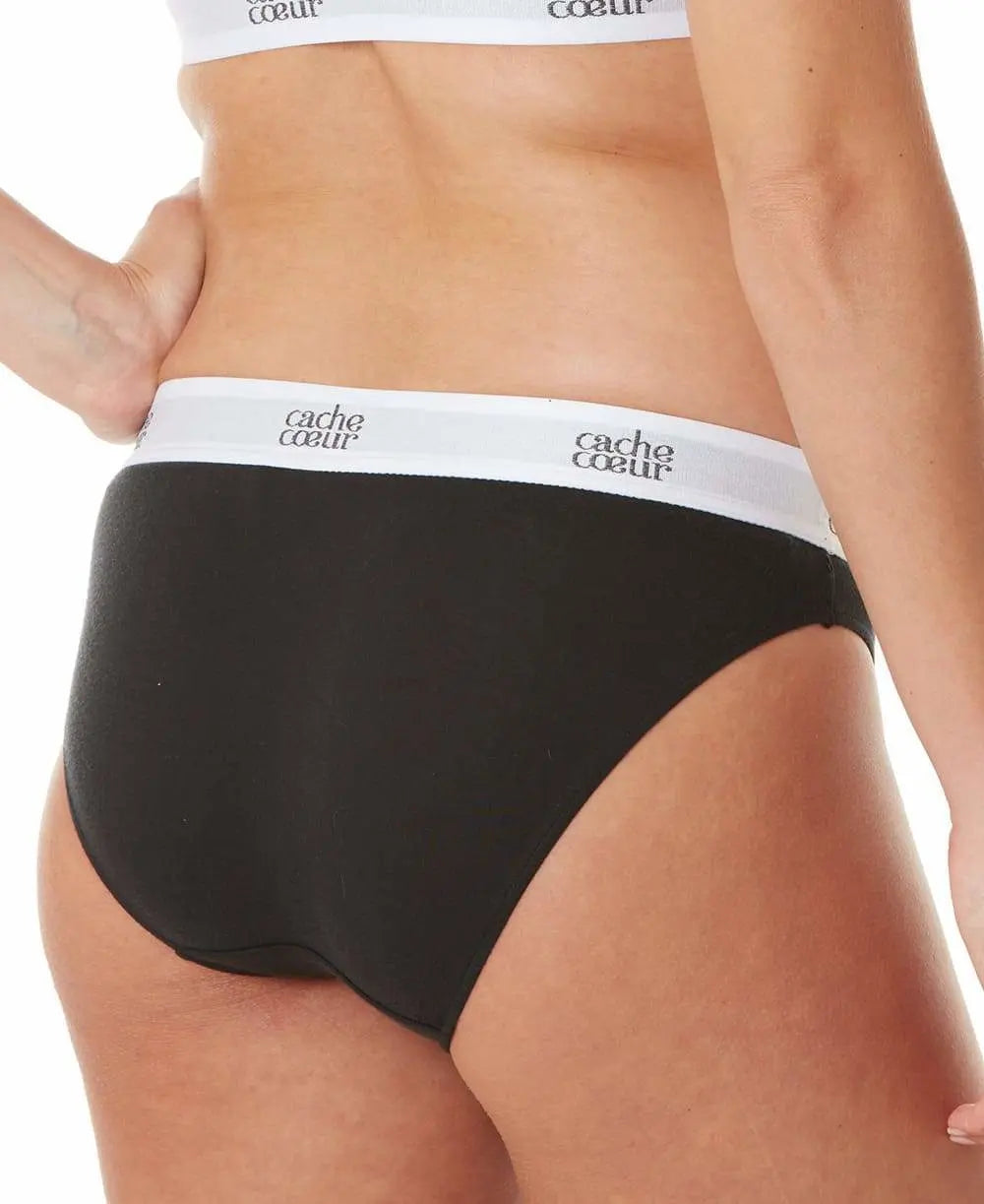 Culotte de grossesse taille basse life noir, cache cœur
