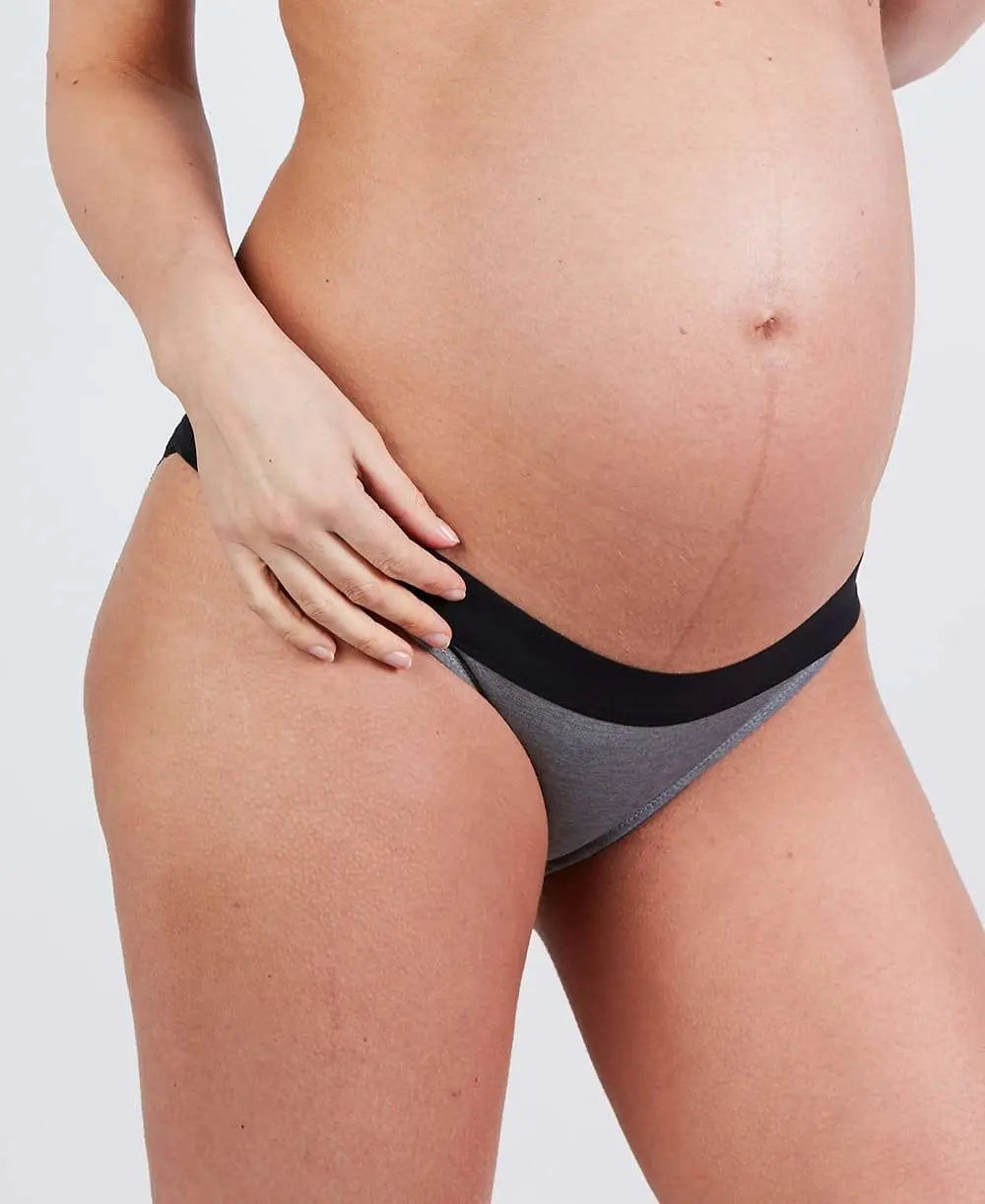 Culotte de grossesse serena gris, cache cœur