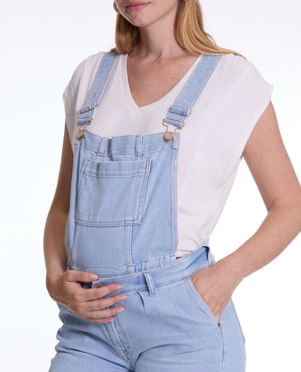 Parte superiore della salopette in denim Charlie - Light Blue