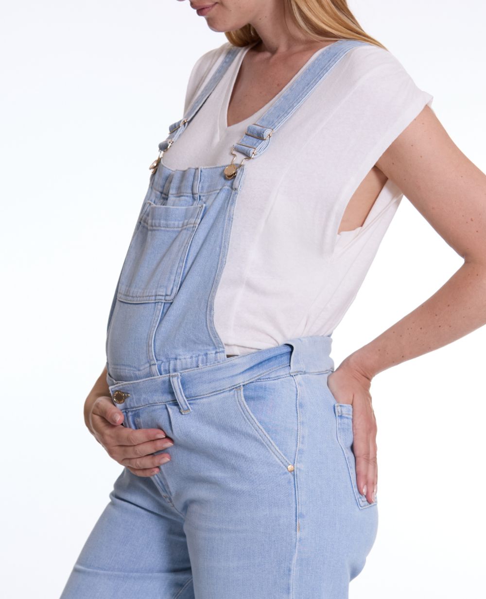 Haut de salopette en jean Charlie light blue