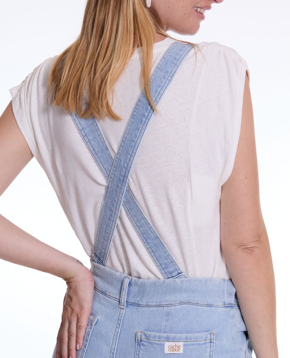 Haut de salopette en jean Charlie light blue