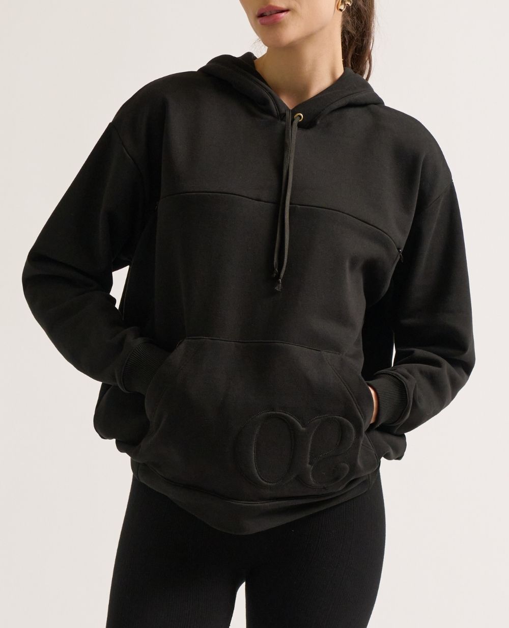 Hoodie de grossesse et allaitement Boston - Noir