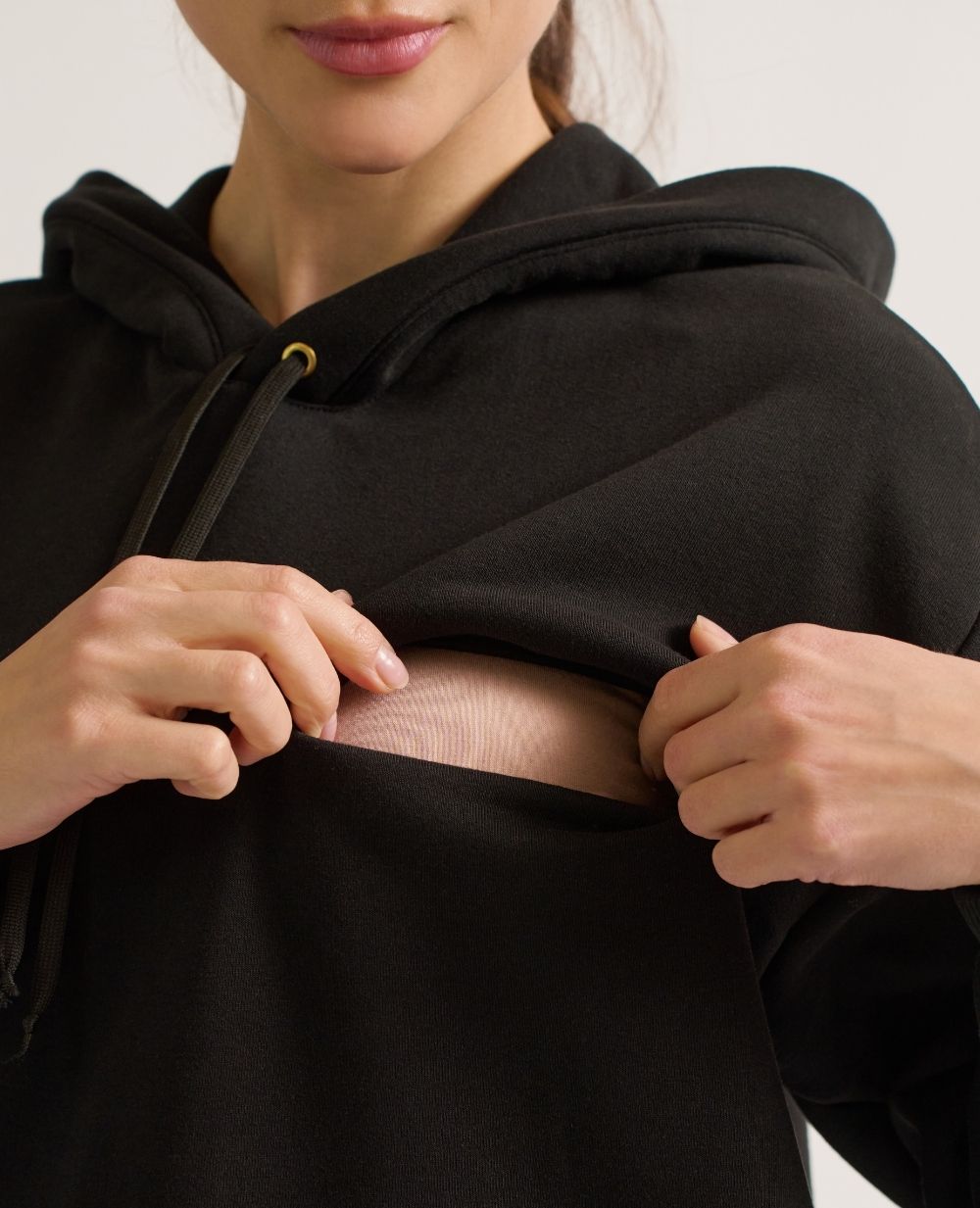 Hoodie de grossesse et allaitement Boston - Noir