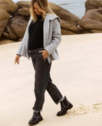 Jean de grossesse mom fit carrie gris used, cache cœur