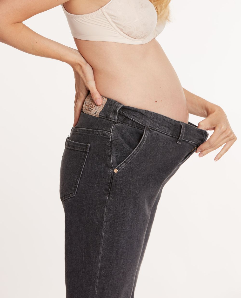 Mom pregnancy jeans made carrie gray used Cache – Cache Cœur