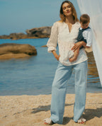 Jeans premaman wide leg Kelly - Light Blue