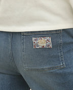 Jean de grossesse wide leg kelly mid blue, cache cœur