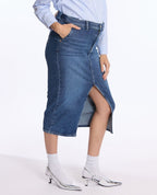 Emma Maternity Pencil Skirt - Mid Blue