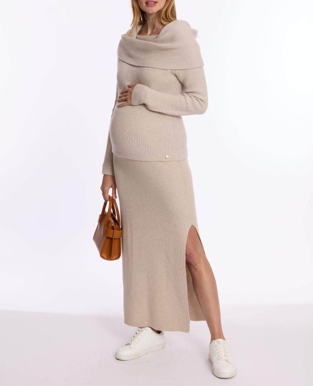 Monica Maternity Skirt - Beige