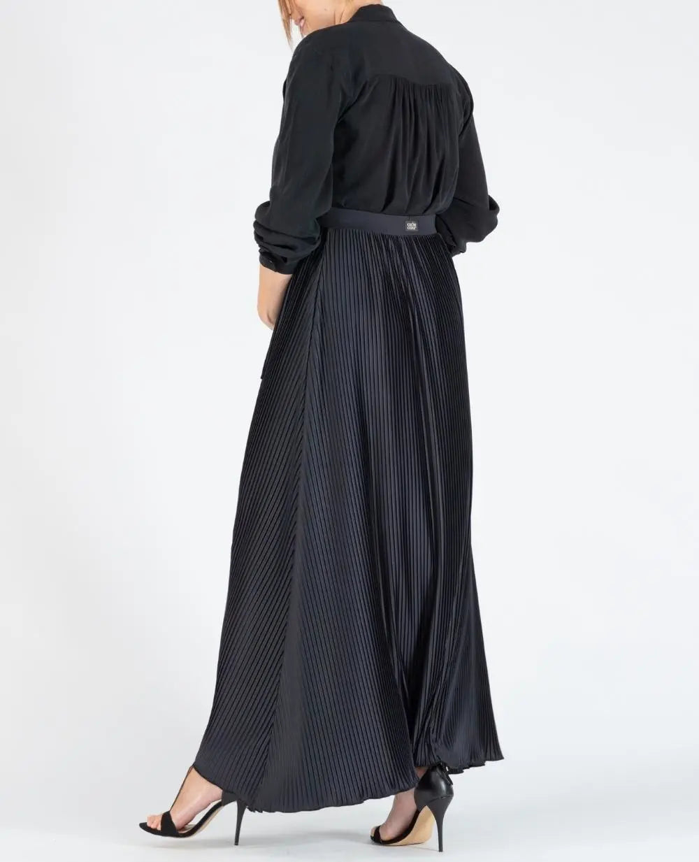Jupe longue plissée maternité Bardot noir