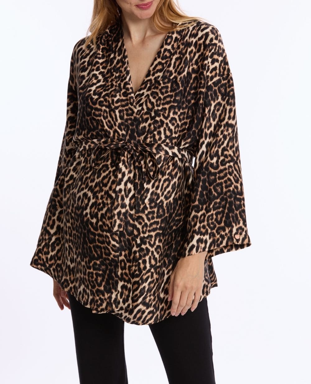 Kimono premaman e per l'allattamento Roxane - Leopardo