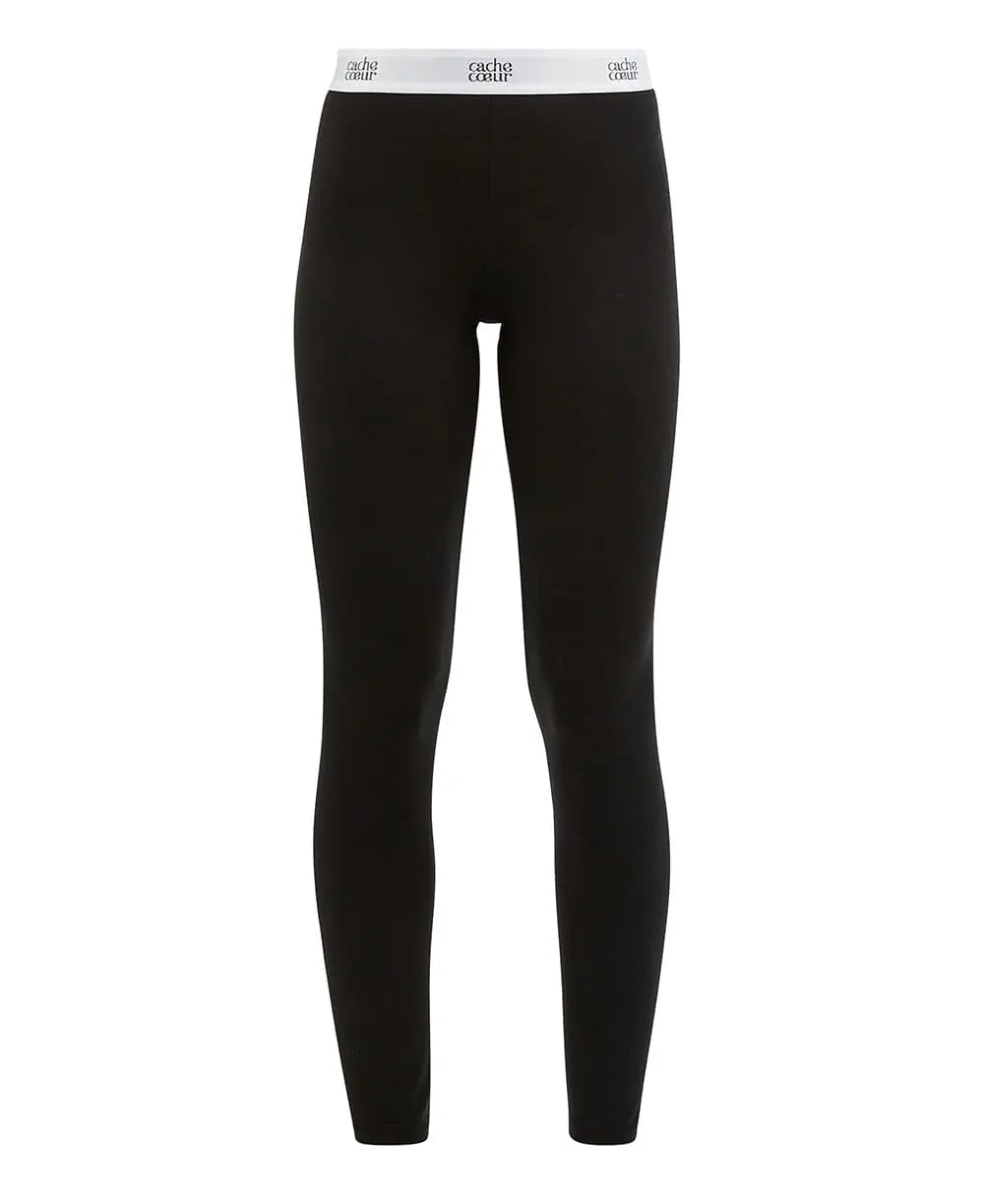 Legging de maternité life noir, cache cœur