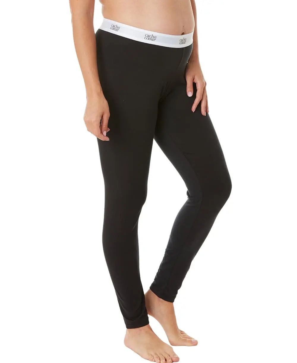 Legging de maternité life noir, cache cœur