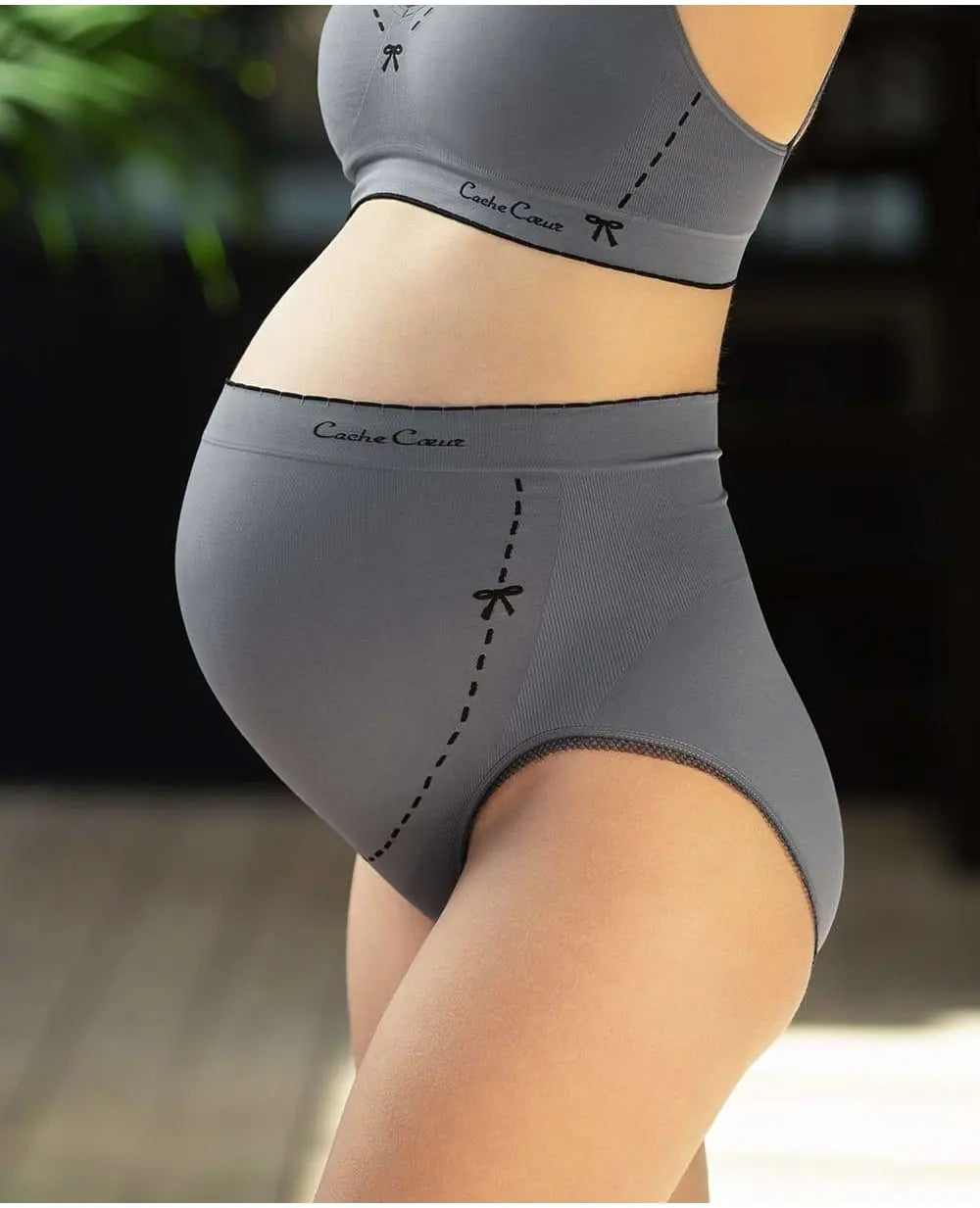Set di 3 Maxi Slip premaman Illusion - Grigio