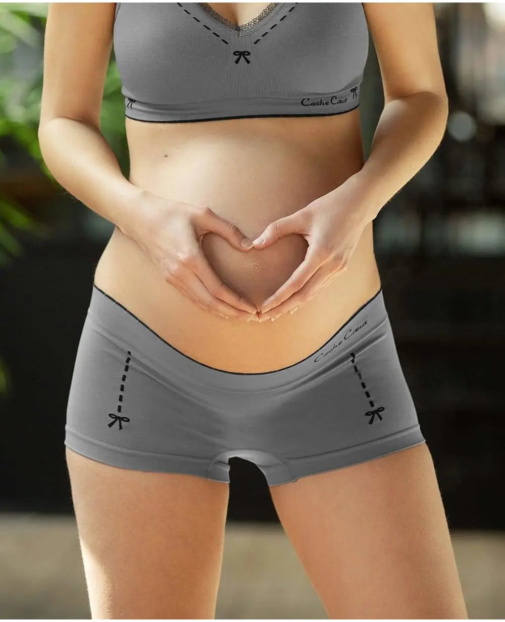 Set of 3 Illusion Grey Maternity Shorts