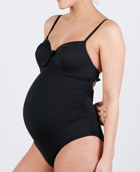Maillot de bain maternité forte poitrine Monaco noir Cache Coeur