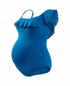 Maillot de bain grossesse bloom retro blue, cache cœur