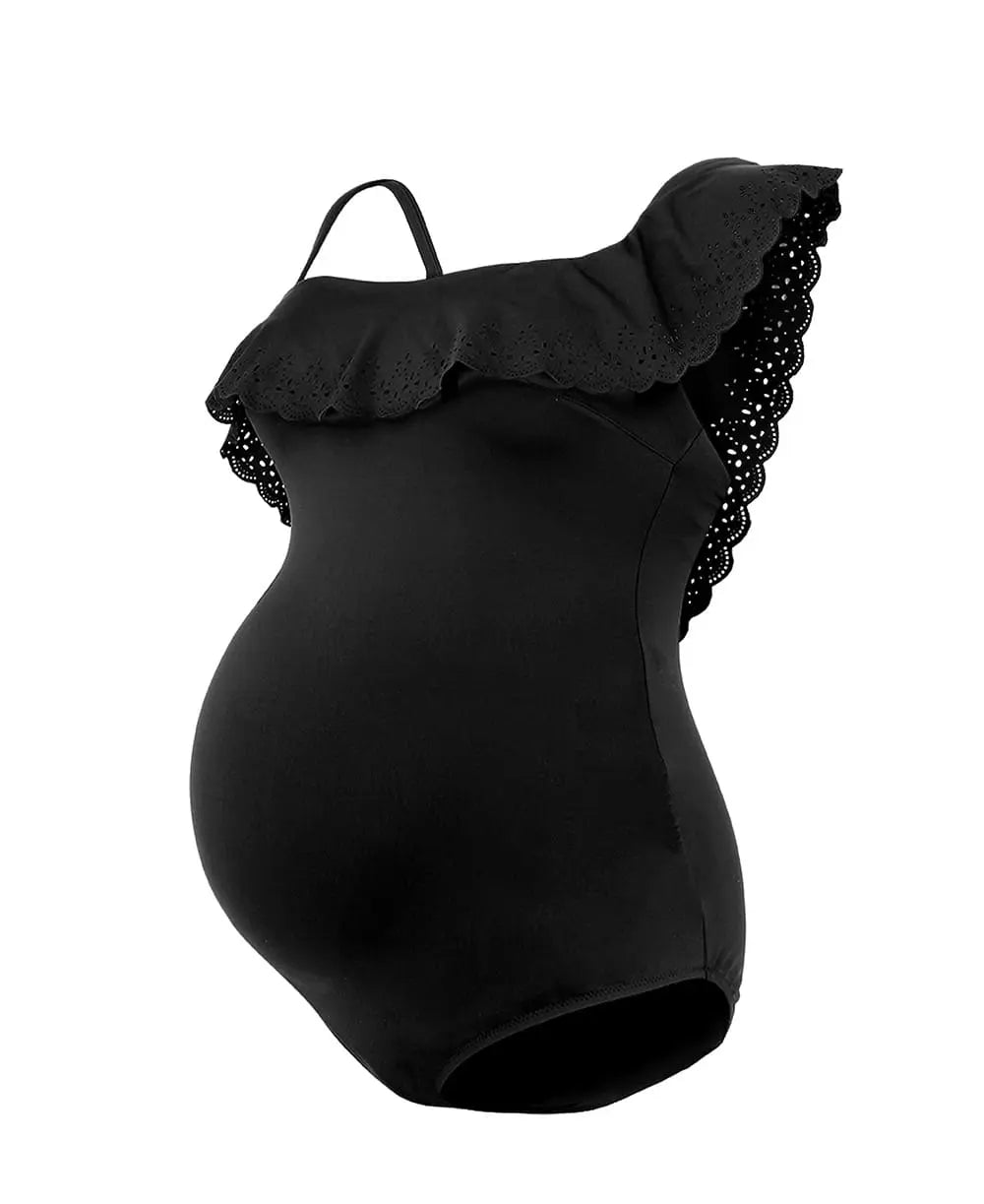 Maillot de bain grossesse bloom noir, cache cœur