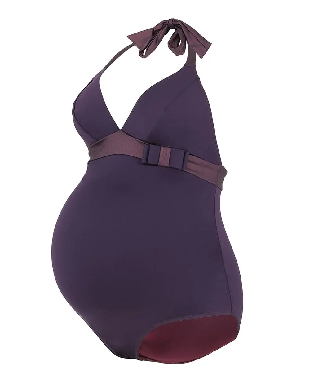 maillot de maternité violet noeud