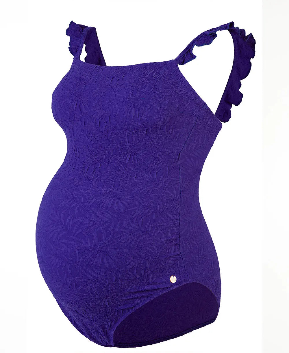 Maillot de bain grossesse maldives violet, cache cœur