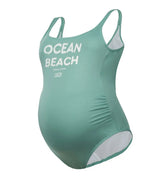Maillot de bain grossesse ocean beach vert, cache cœur