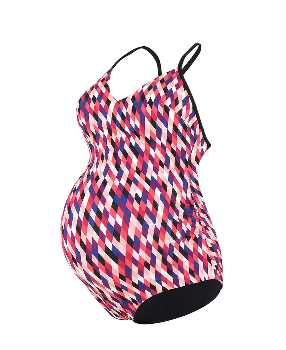 Maillot de bain grossesse reversible Venezia passion, Cache #couleur_rouge