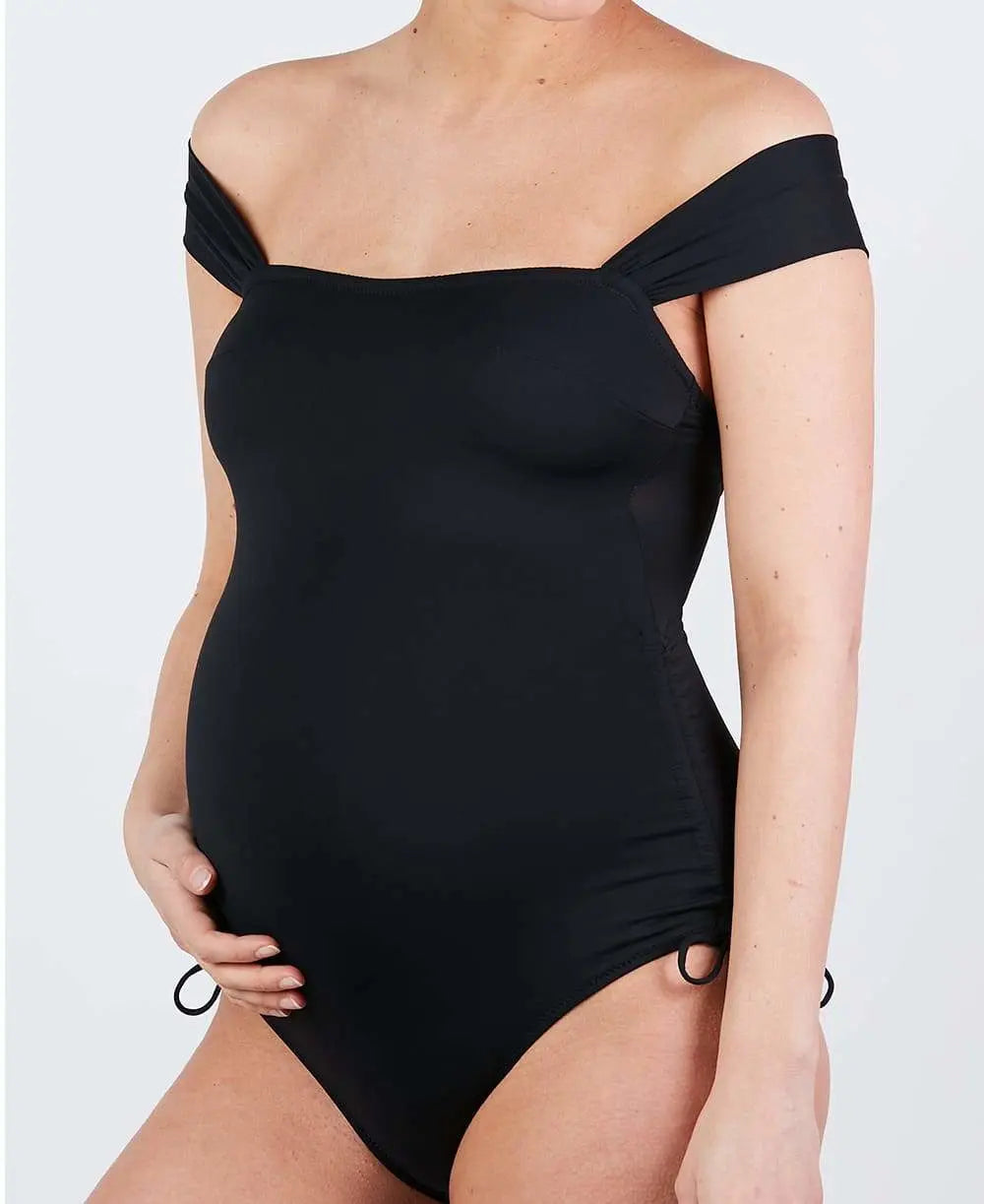Maillot de bain grossesse toscane noir, cache cœur