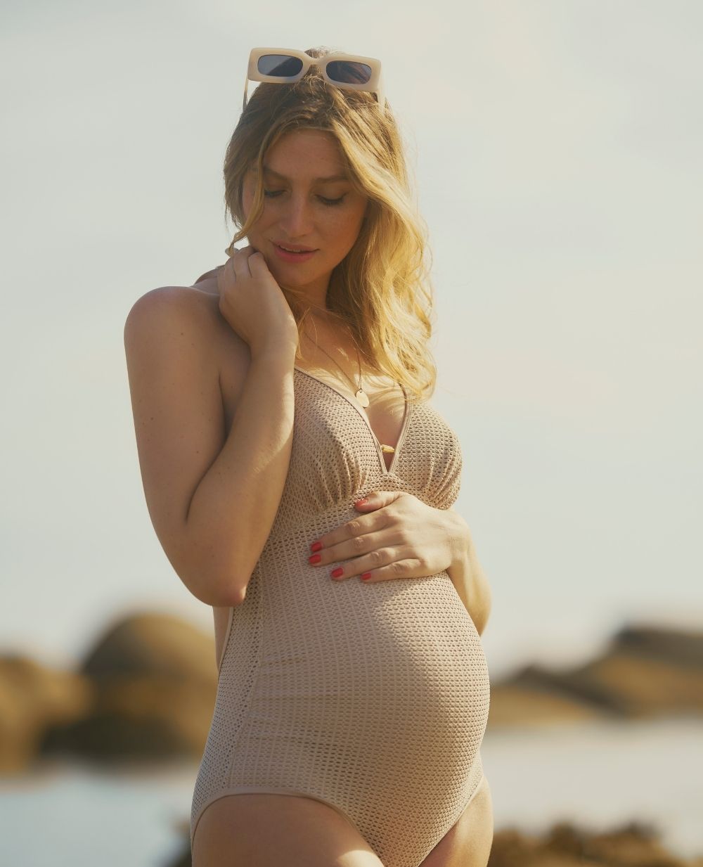 Maternity Swimsuit Milos Beige