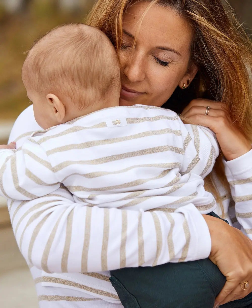 Marinière BÉBÉ Morgat doré coton bio - Made in France
