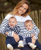 Marinière bébé morgat blanc coton bio - made in france,