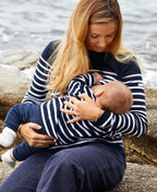 Marinière BÉBÉ Morgat marine coton bio - Made in France