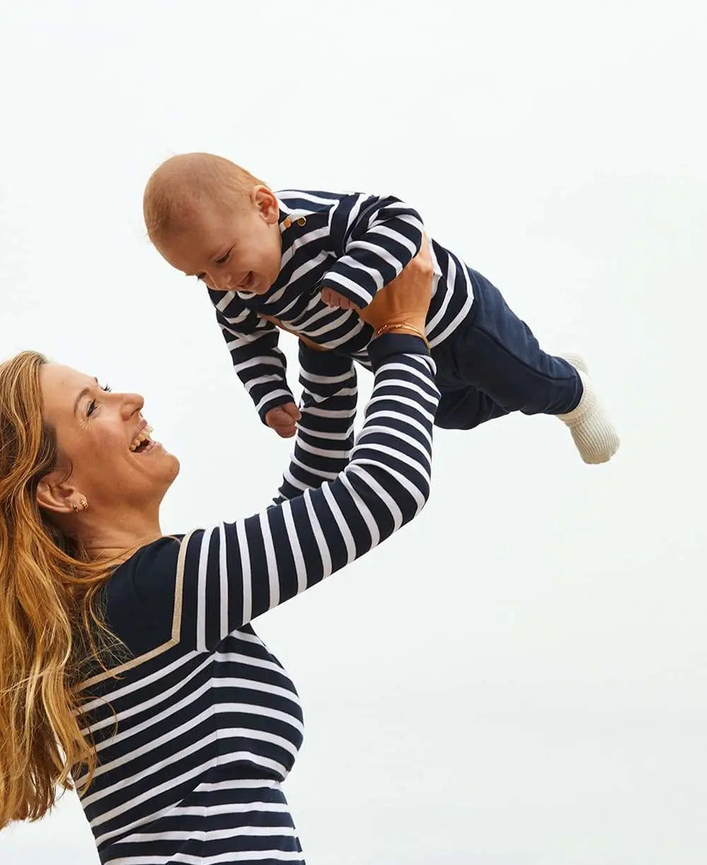 Marinière BÉBÉ Morgat marine coton bio - Made in France