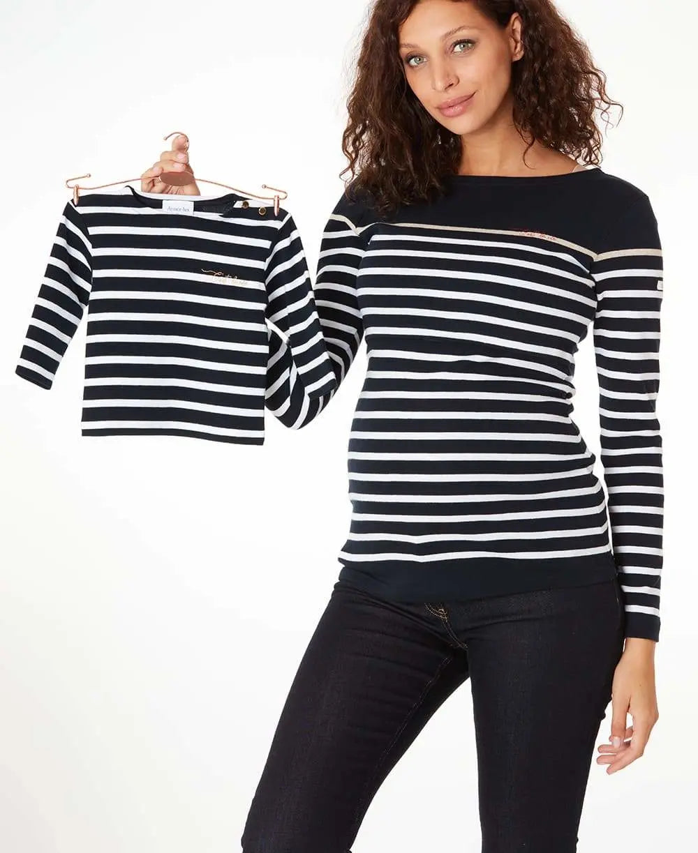 Marinière BÉBÉ Morgat marine coton bio - Made in France