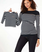 Marinière BÉBÉ Morgat marine coton bio - Made in France