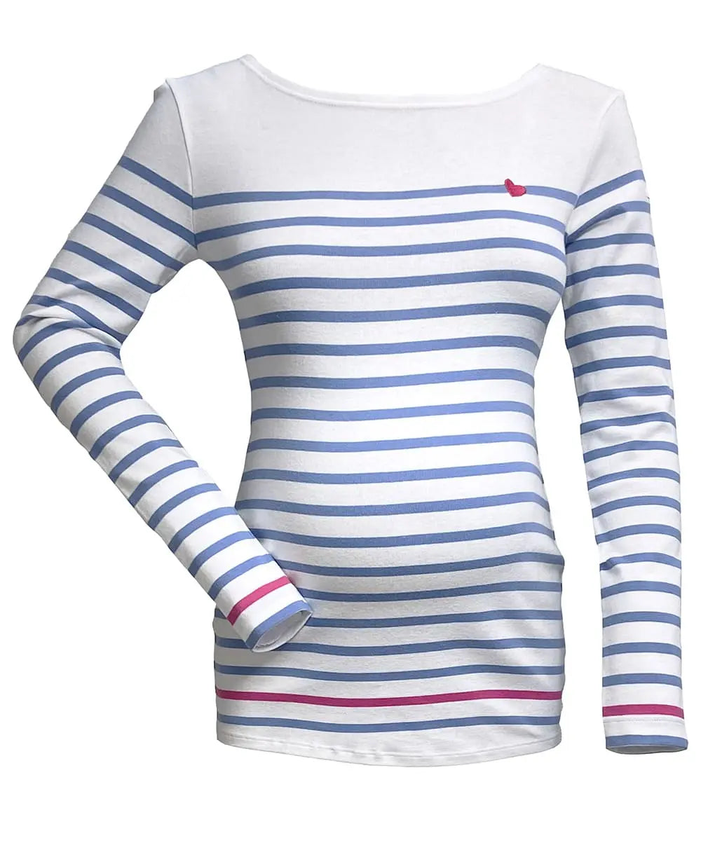 Marinière de grossesse blanc et bleu brest - made in