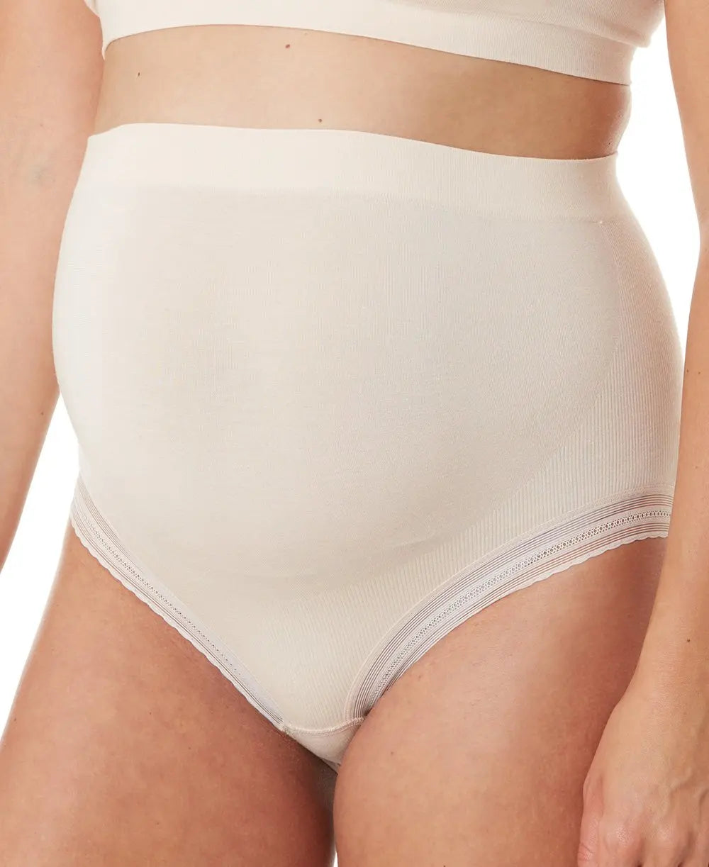 Maxi culotte de grossesse sans couture milk blush, cache