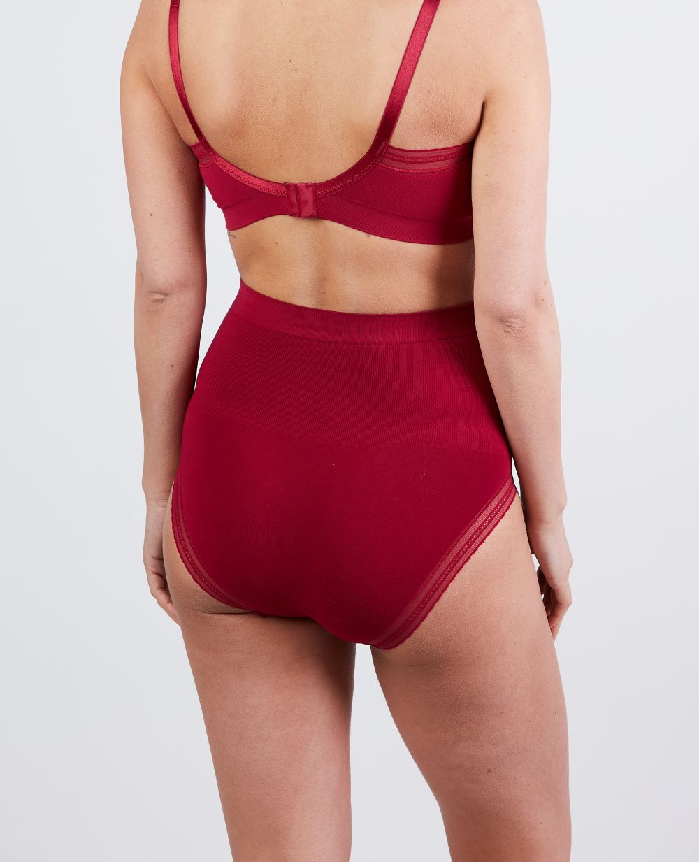 Seamless maternity high waist brief Milk burgundy